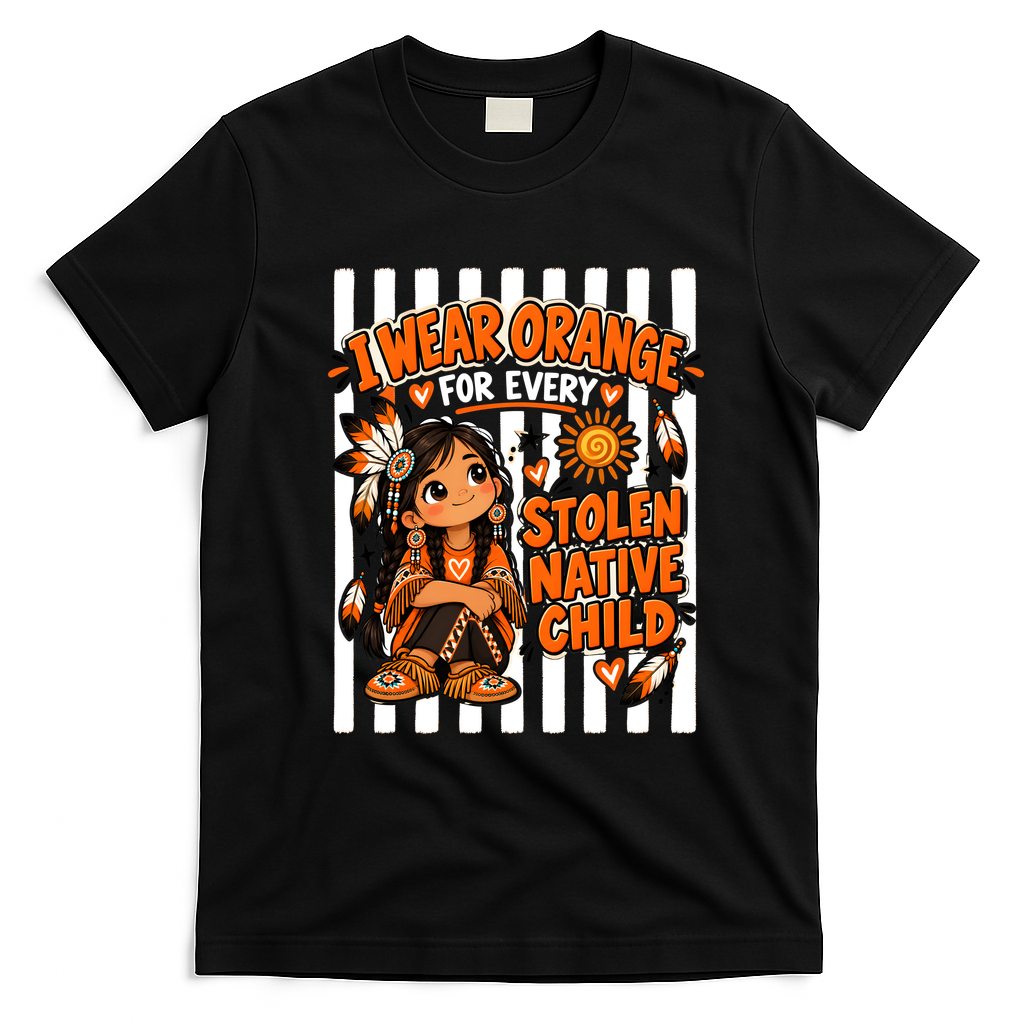 I Wear Orange For Every Stolen Native Child Unity Day T-Shirt - Black
