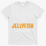I'm With The Jellyfish Costume Funny Halloween Couple T-Shirt - White