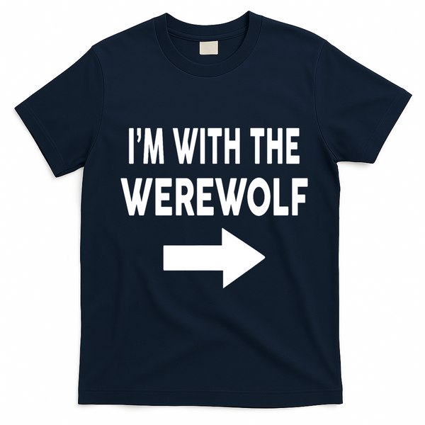 IM With The Werewolf Halloween Costume T-Shirt - Navy Blue