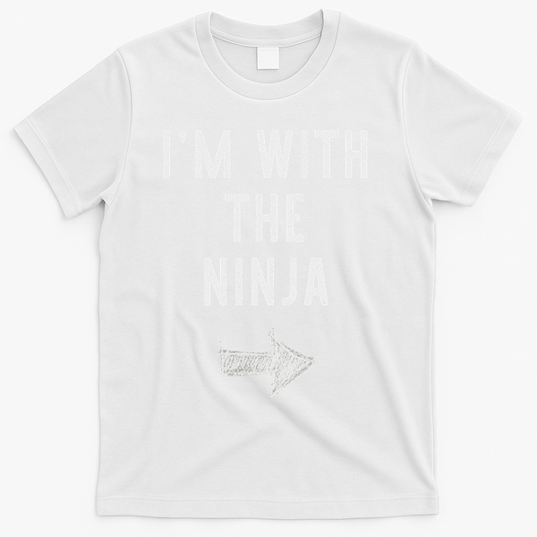 I'm With The Ninja Costume Halloween Matching Couple T-Shirt - White