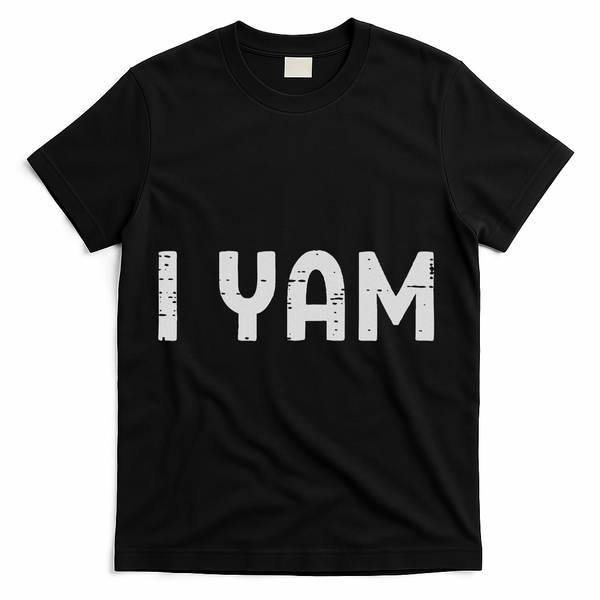I Yam Funny Matching Couples Halloween Thanksgiving Him Her T-Shirt - Black