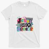 Jesus And Soccer Faith Inspired Graphic T-Shirt - White