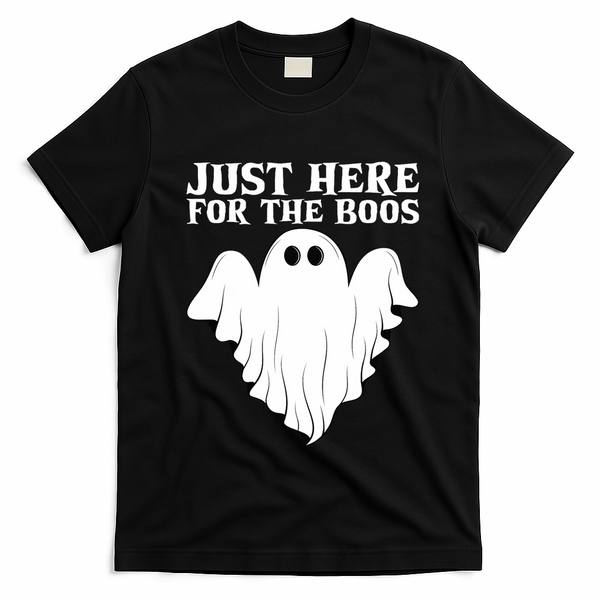Just Here For The Boos Funny Ghost T-Shirt - Black