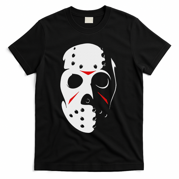Jason Hockey Mask Halloween Friday 13th T-Shirt - Black