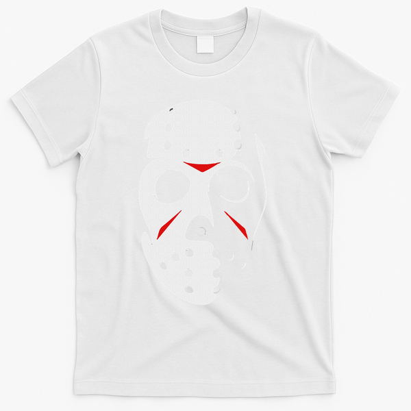 Jason Hockey Mask Halloween Friday 13th T-Shirt - White
