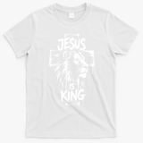 Jesus Is King Iron Sharpens Iron Christian Bible Quote Front & Back T-Shirt - White