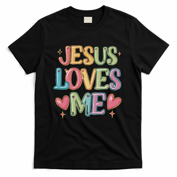 Jesus Loves Me! Christian Back To School T-Shirt - Black