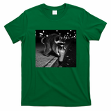 Jimothy Raccoon Drinking Ice Coffee Funny Animal Art T-Shirt - Irish Green