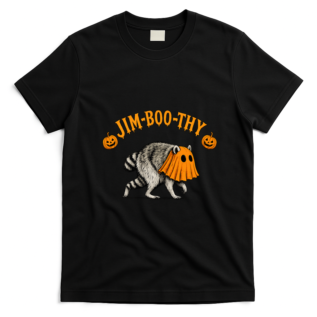 Jimothy Raccoon Jim-Boo-Thy Halloween T-Shirt - Black