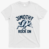 Jimothy Rock On Raccoon Funny T-Shirt - White