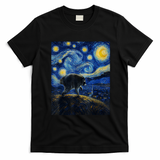 Jimothy Raccoon Under Starry Night Sky Artful Van Gogh T-Shirt - Black