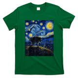 Jimothy Raccoon Under Starry Night Sky Artful Van Gogh T-Shirt - Irish Green
