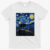 Jimothy Raccoon Under Starry Night Sky Artful Van Gogh T-Shirt - White
