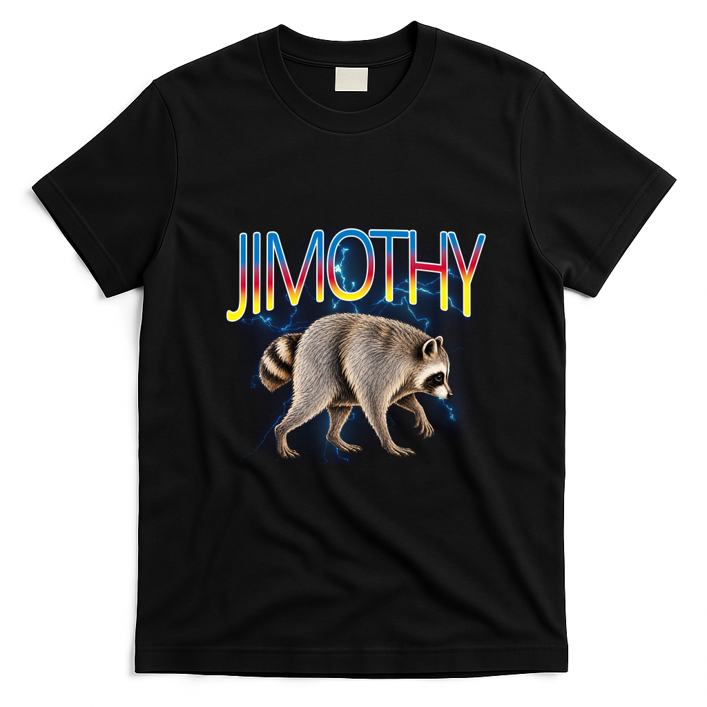 Jimothy Raccoon Viral Seattle Feral Legend Meme Cute Funny T-Shirt - Black