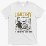 Jimothy Seattle Wildlife Do Not Pet The Round King T-Shirt - White