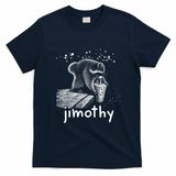Jimothy The Raccoon Enjoying A Ice Coffee Drink T-Shirt - Navy Blue