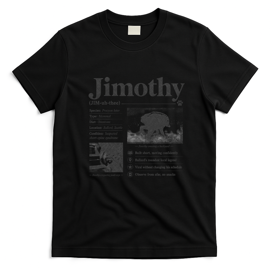 Jimothy Viral Backyard Raccoon Local Legend T-Shirt - Black
