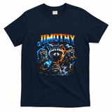 Jimothy Viral Raccoon Meme Funny Raccoon Retro T-Shirt - Navy Blue