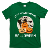 Just Waiting For Halloween Pumpkins T-Shirt - Irish Green