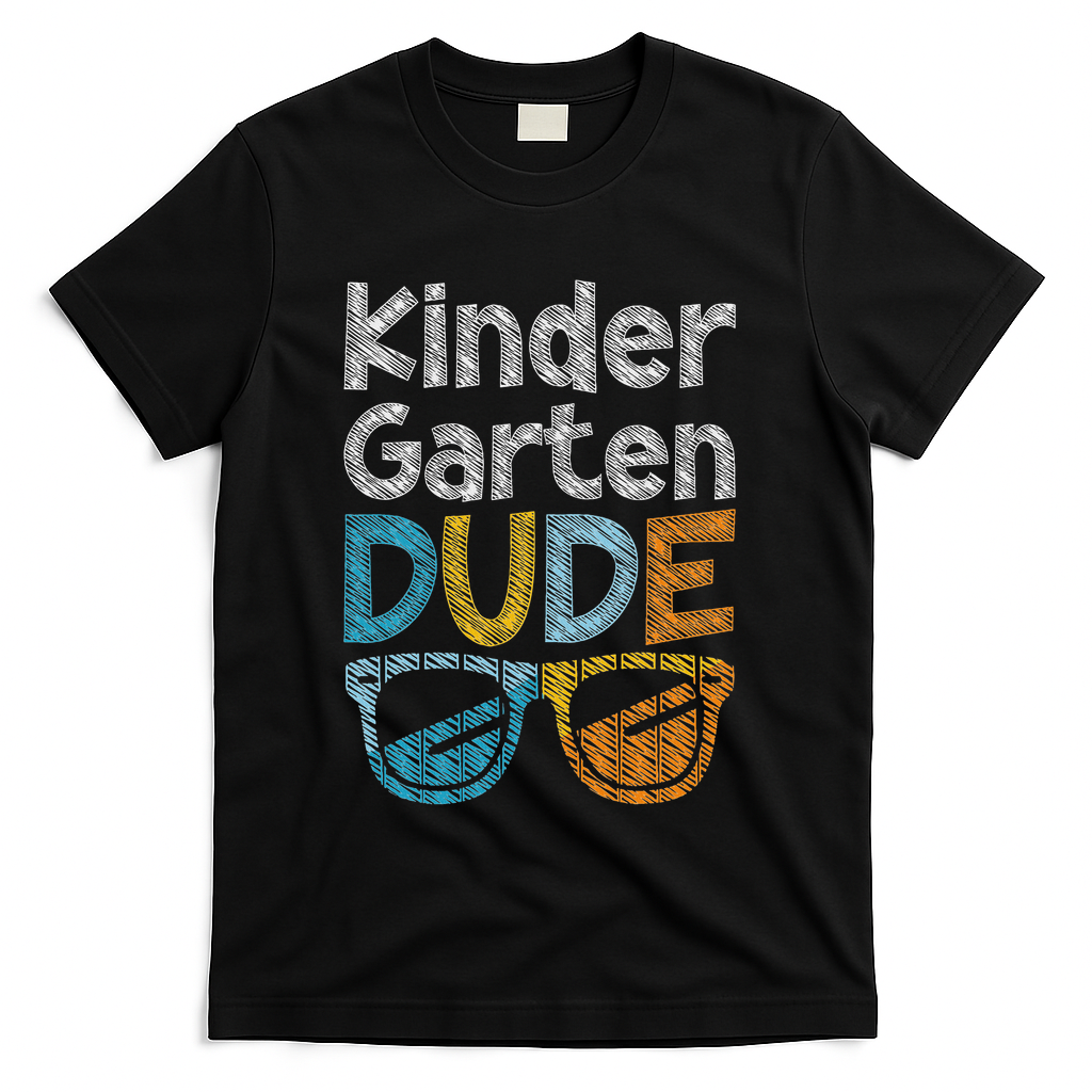 Kindergarten Dude Back To School Kindergarten Students T-Shirt - Black