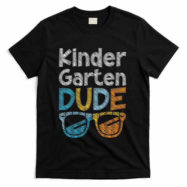 Kindergarten Dude Back To School Kindergarten Students T-Shirt - Black