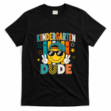 Kindergarten Dude Smiley Face Peace Sign Back To School T-Shirt - Black