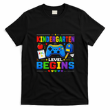 Kindergarten Level Begins Gaming Gamer Cute Back To School T-Shirt - Black
