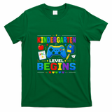 Kindergarten Level Begins Gaming Gamer Cute Back To School T-Shirt - Irish Green