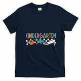 Kindergarten Retro Skateboard Smiley Face Back To School Gift T-Shirt - Navy Blue