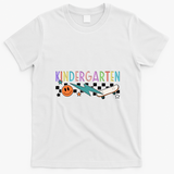 Kindergarten Retro Skateboard Smiley Face Back To School Gift T-Shirt - White
