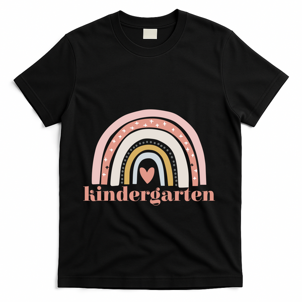Kindergarten Teacher Student Cute Rainbow Back To School Funny Gift T-Shirt - Black
