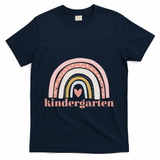 Kindergarten Teacher Student Cute Rainbow Back To School Funny Gift T-Shirt - Navy
