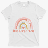 Kindergarten Teacher Student Cute Rainbow Back To School Funny Gift T-Shirt - White