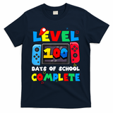 Level 100 Days Of School Complete Gamer Video Games T-Shirt - Navy