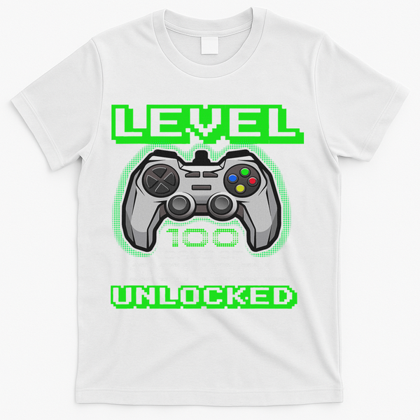 Level 100 Days Of School Unlocked Video Game T-Shirt - White