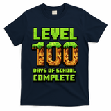 Level 100 Days Of School Complete Gamer  T-Shirt - Navy