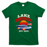 Lake America Est 2026 Vintage Boat Scene T-Shirt - Irish Green