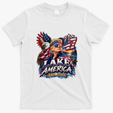 Lake America Ontario TRUMP 47 PATRIOTIC USA T-Shirt - White