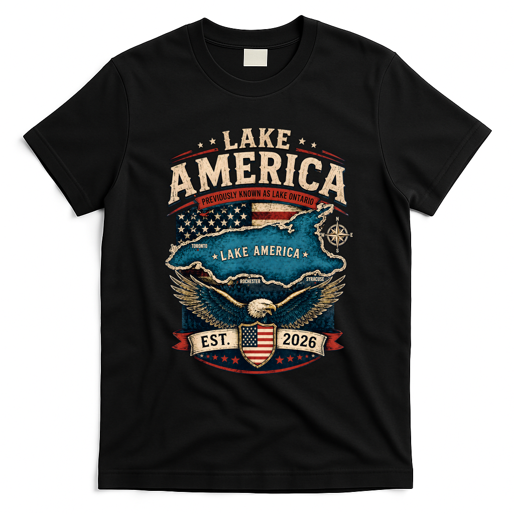 Lake America USA Previously Ontario Canada T-Shirt - Black