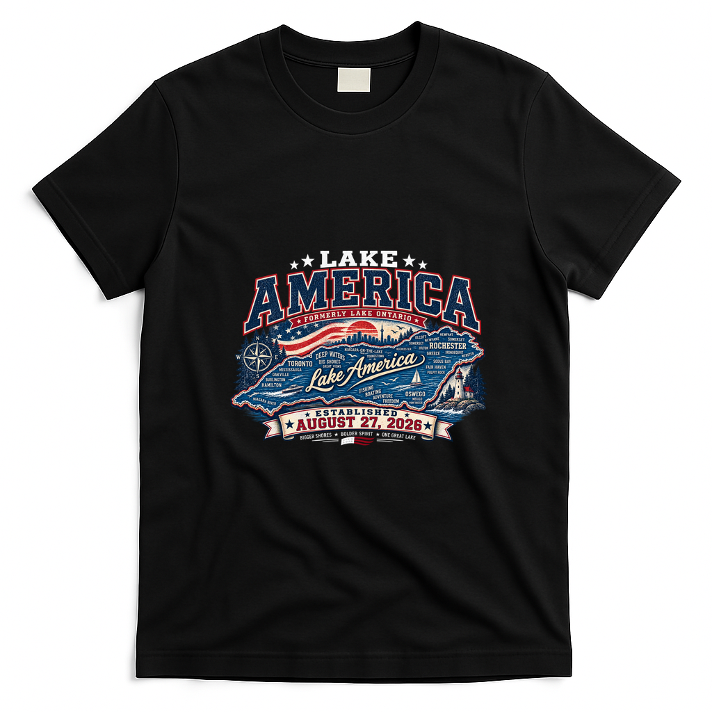 Lake America Vintage T-Shirt - Black