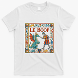 Le Boop Medieval Knight Dragon Fantasy T-Shirt - White