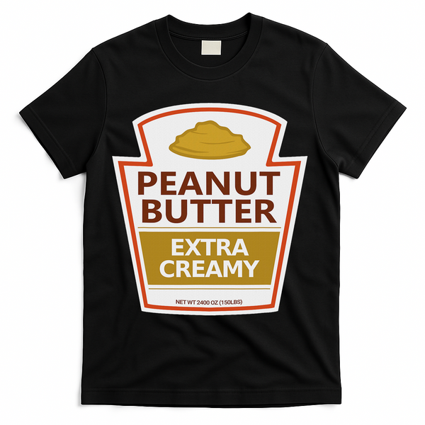 Lazy Costume S Peanut Butter Extra Creamy For Halloween T-Shirt - Black