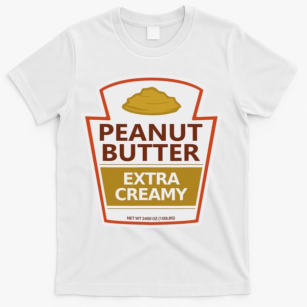 Lazy Costume S Peanut Butter Extra Creamy For Halloween T-Shirt - White