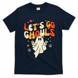 Lets Go Ghouls Ghost Retro Halloween Costume T-Shirt - Navy Blue