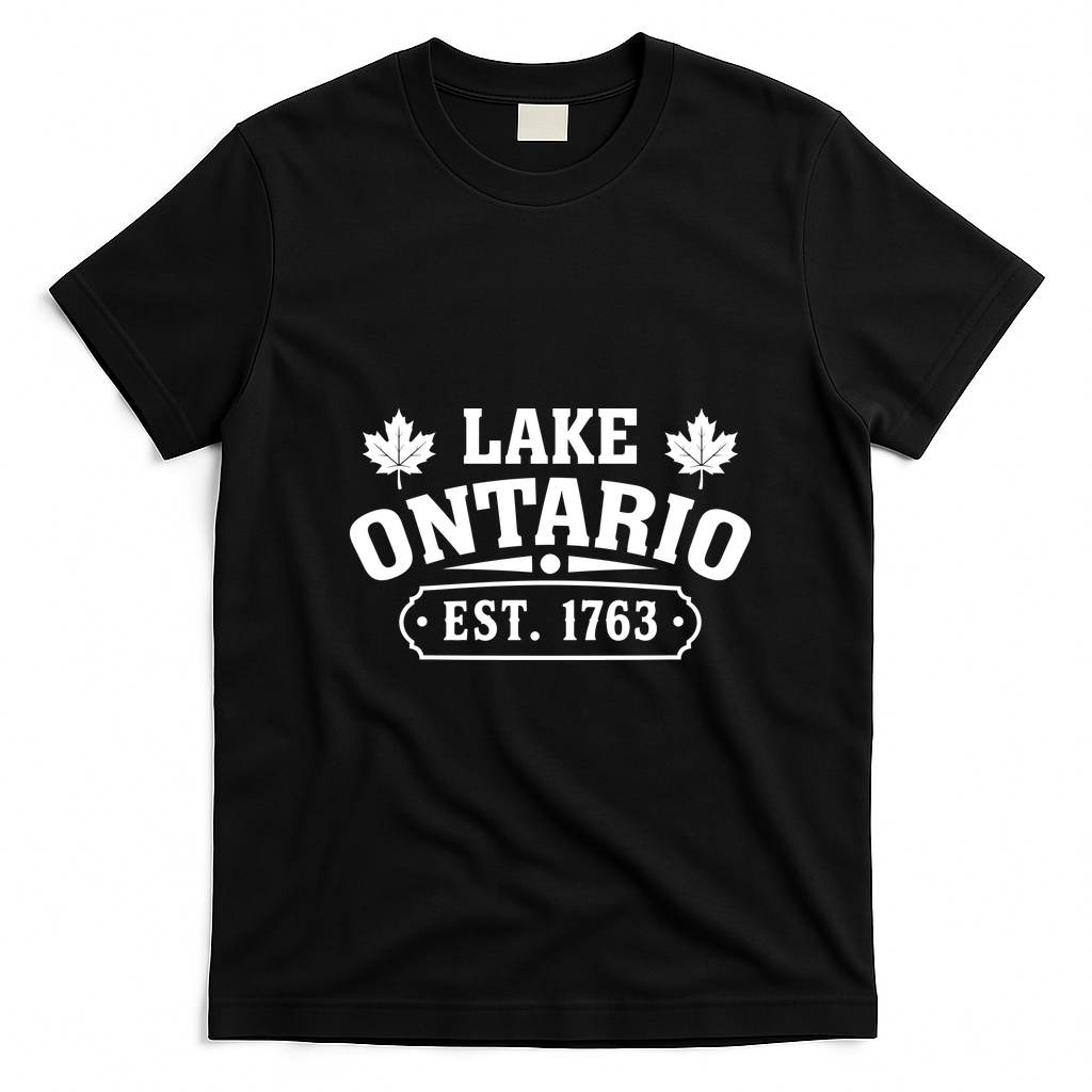 Lake Ontario EST 1763 Canada T-Shirt - Black