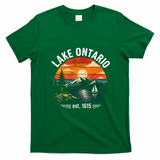 Lake Ontario Est 1615 Sunset Sailboat Scenic T-Shirt - Irish Green