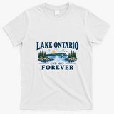 Lake Ontario EST 1615 Forever Vintage Nature Scene  T-Shirt - White