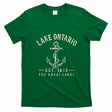 Lake Ontario Est 1615 The Great Lakes T-Shirt - Irish Green