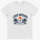 Lake Ontario Sunset Paddles Retro Vintage  T-Shirt - White