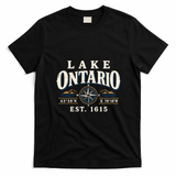 Lake Ontario Vintage Compass T-Shirt - Black